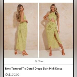 pretty little things midi green dress new with tags